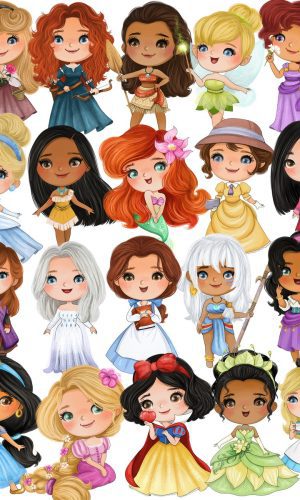 Kit Digital Princesas Aquarela Cute