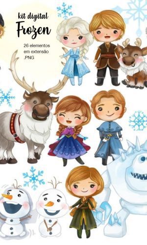Kit Digital - Frozen Aquarela