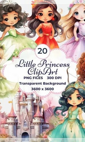 Kit Digital Princesas Aquarela