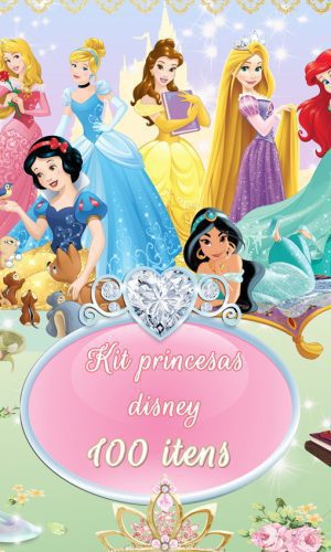 Kit Digital Princesas Disney - 100 Itens
