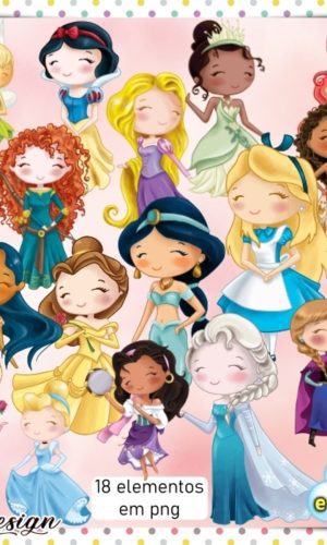 Kit Digital Princesas Disney Cute