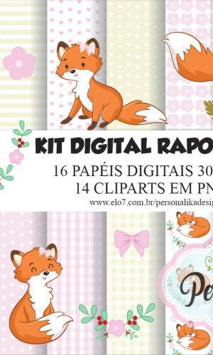 Kit Digital Raposinha Cute Premium