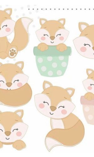 kit Digital Raposinha PNG- Scrapbook