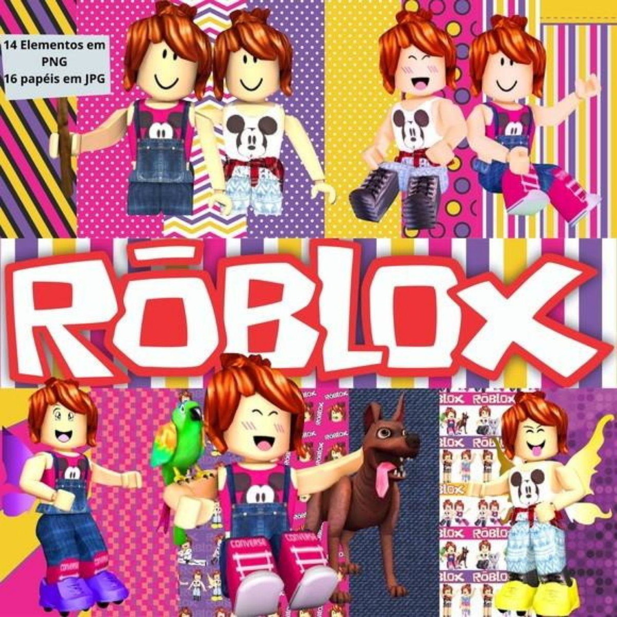 kit Digital Roblox Menina PNG- Scrapbook