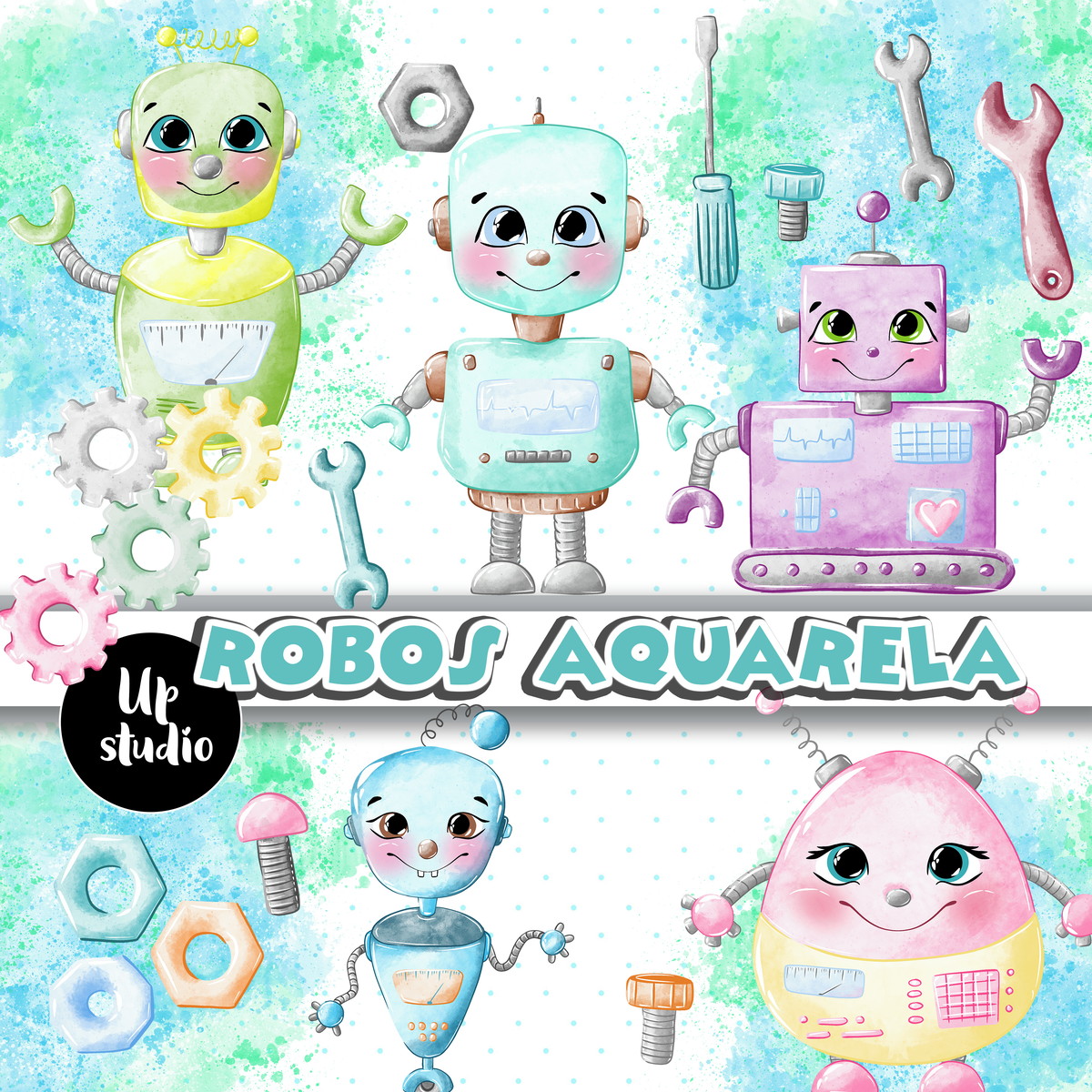 Kit Digital Robos Aquarela