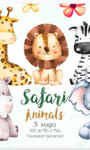 Kit Digital Safari Aquarela 1585