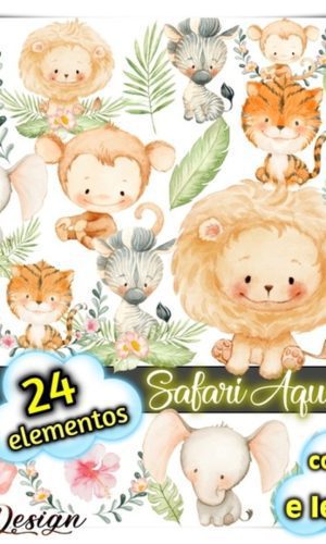 Kit Digital Safari Aquarela