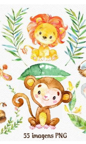 Kit Digital Safari Aquarela 434