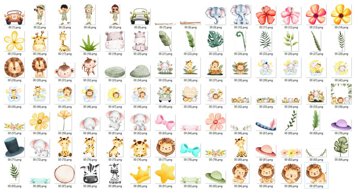 Kit Digital Safari Aquarela - Imagem 2