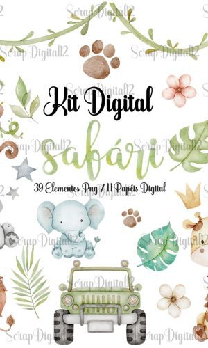 Kit Digital - Safari Aquarela
