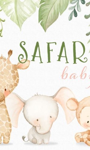 KIT DIGITAL SAFARI BABY AQUARELA #5458 - ENVIO IMEDIATO