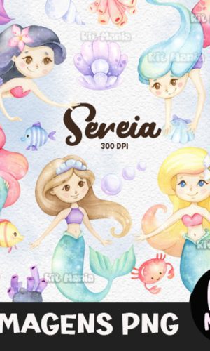 Kit Digital Sereia Aquarela
