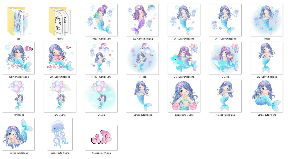 Kit Digital Sereias Cute - Imagem 2