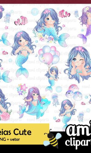 Kit Digital Sereias Cute