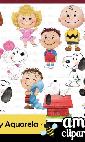 Kit digital Snoopy aquarela