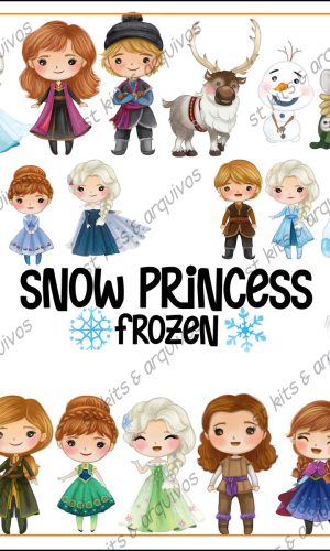 Kit Digital Snow Princess - Frozen - Aquarela