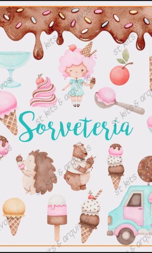 Kit Digital Sorveteria Aquarela