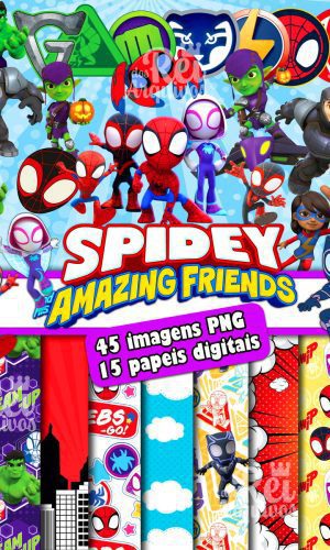 Kit Digital Spidey e Seus Amigos Espetaculares
