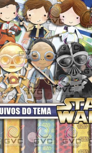Kit Digital Star Wars Aquarela