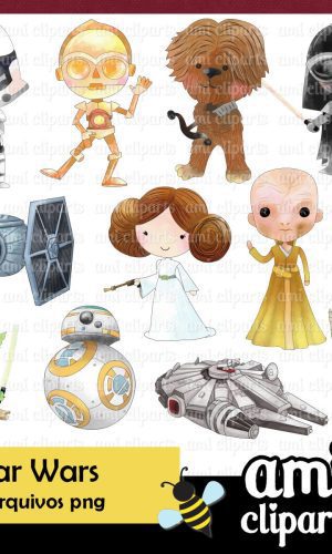 Kit digital Star Wars aquarela