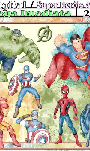 Kit Digital Super Herois Aquarela