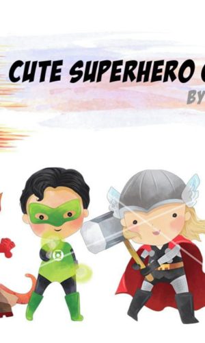 Kit digital Super heróis aquarelado