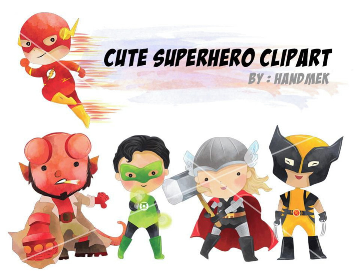Kit digital Super heróis aquarelado