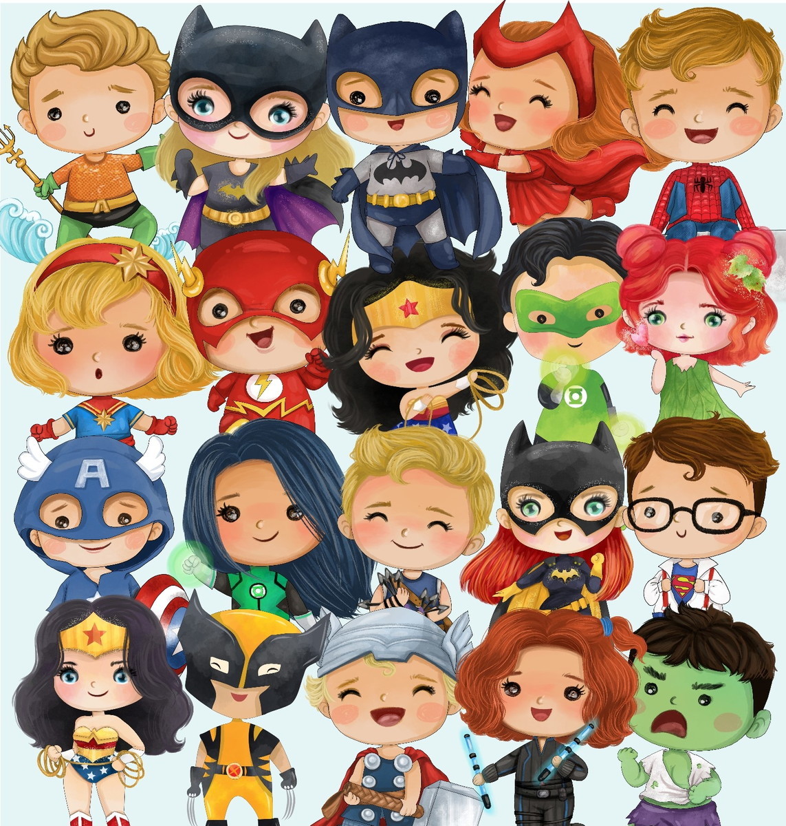 Kit Digital Super Heróis Cute 245