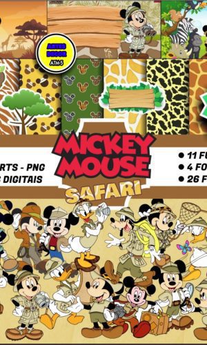 Kit Digital Temático Mickey Safari