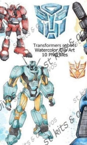 Kit Digital Transformers Em Aquarela