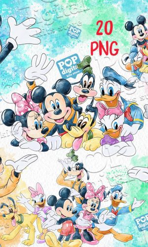 Kit Digital Turma do Mickey 03 Aquarela