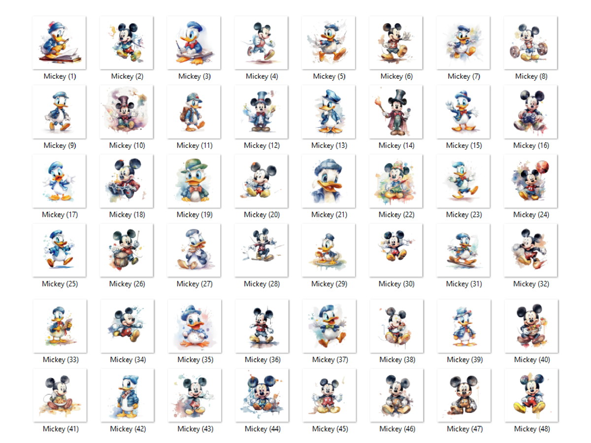 Kit Digital - Turma do Mickey Aquarela 01 - Imagem 2