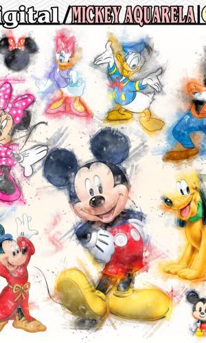 Kit Digital Turma Do Mickey Aquarela