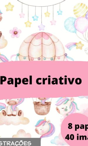Kit Digital Unicórnio Aquarela Compre 1 Leve 5