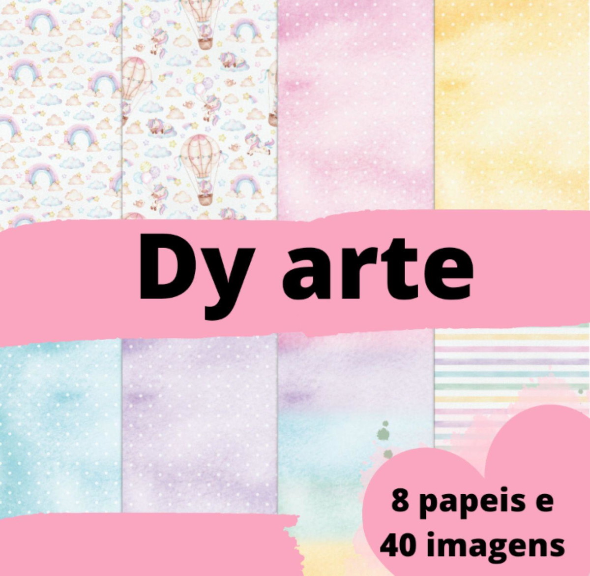 Kit Digital Unicórnio Aquarelado - Imagem 2