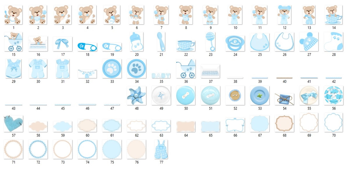 Kit Digital Ursinho Baby Azul - Imagem 2