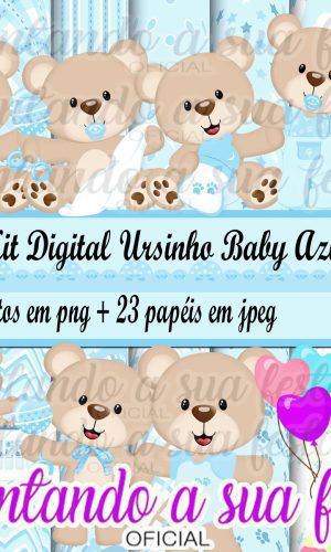 Kit Digital Ursinho Baby Azul