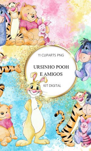 Kit Digital Ursinho Pooh Aquarela