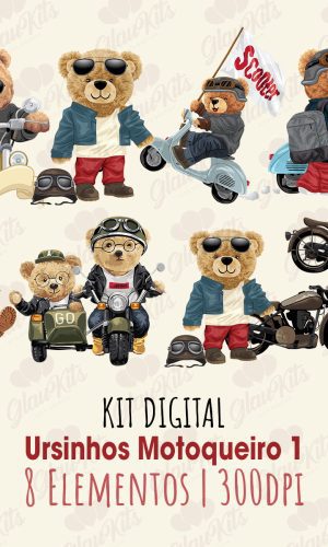 Kit Digital Ursinhos Motoqueiro 1