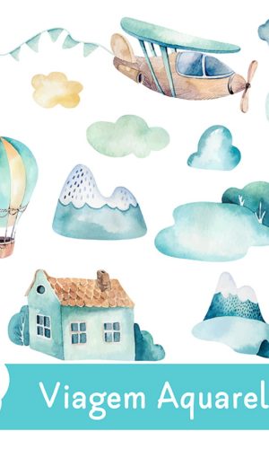 Kit Digital - Viagem Aquarela