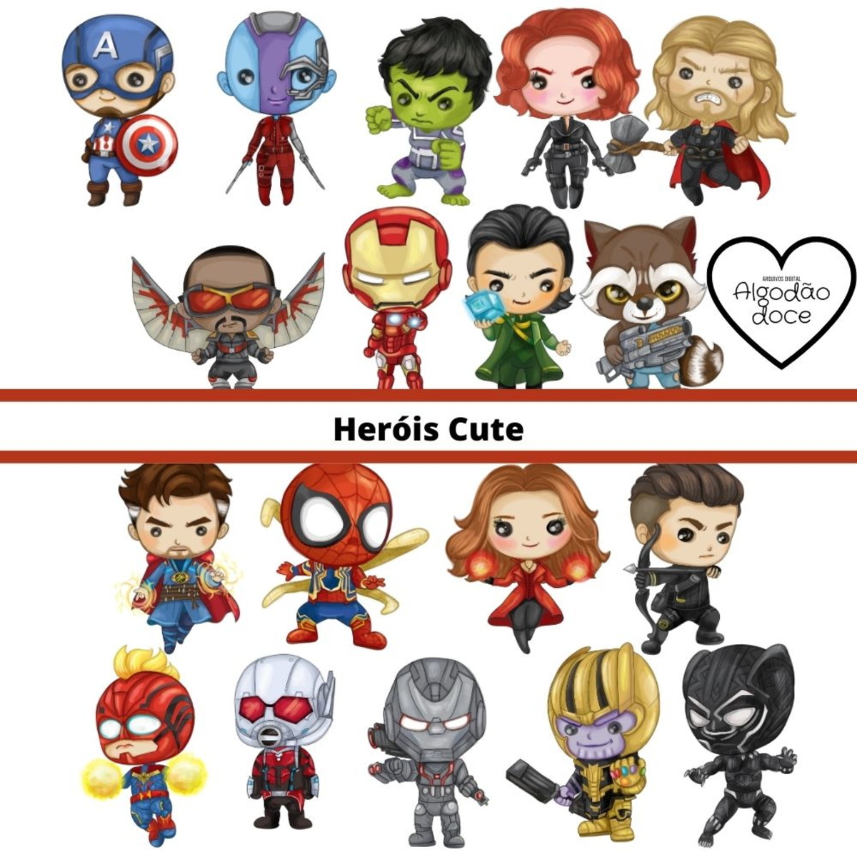 Kit Digital Vingadores Cute #212 - Imagem 2