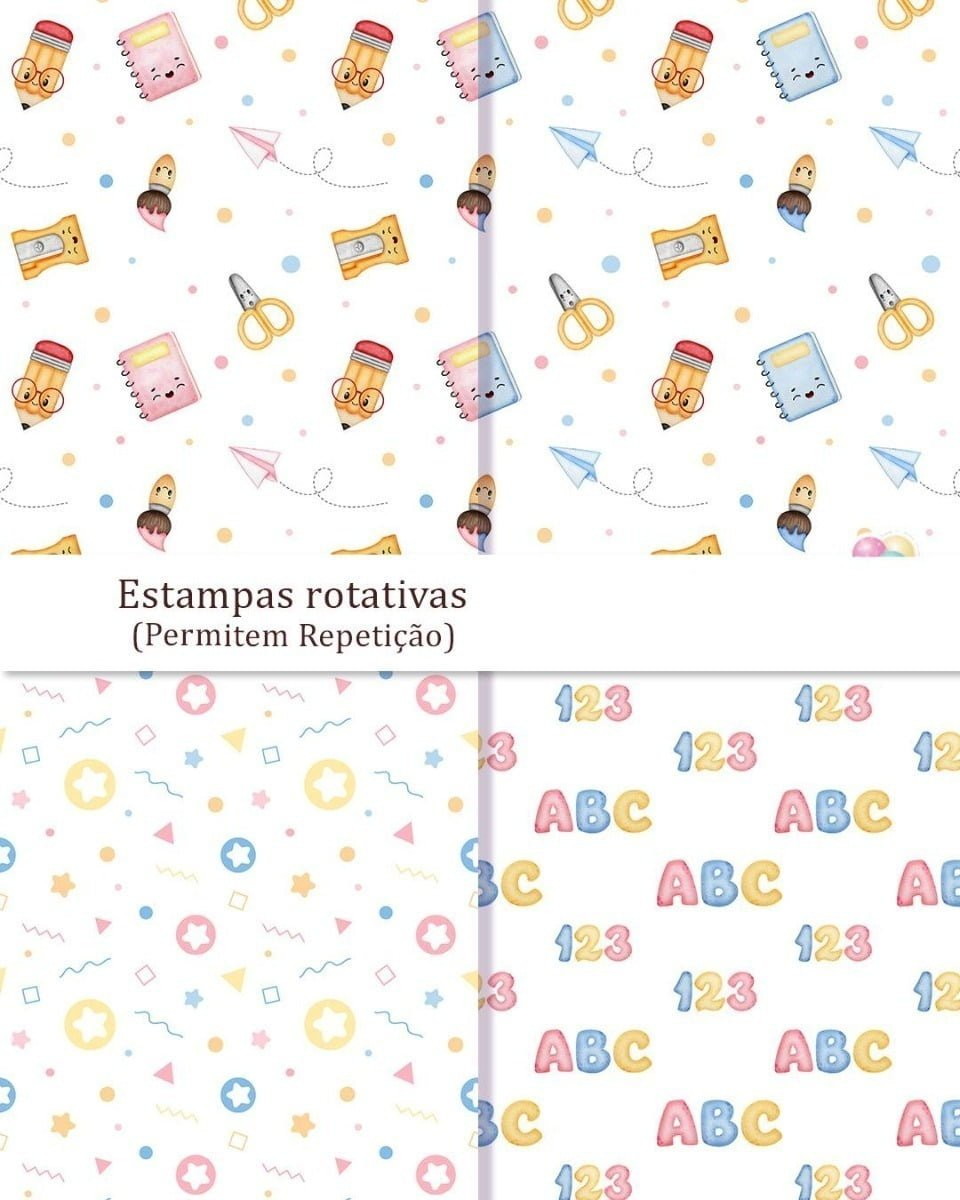 Kit Digital Volta às Aulas Aquarela Raposa Panda Urso Png - Imagem 4