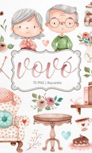 Kit Digital Vovô e Vovó Aquarela
