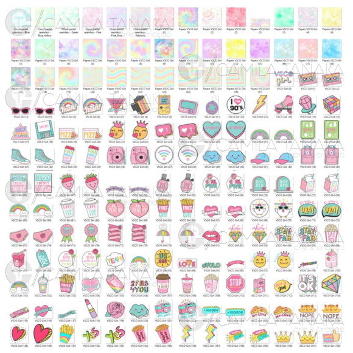 Kit Digital Vsco Girl Tie Dye 2 (pague 1 Leve 3) - Imagem 2