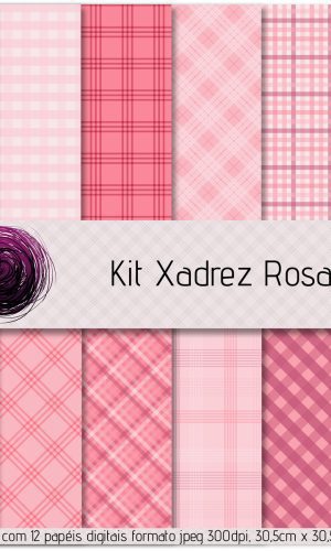 Kit Digital Xadrez Rosa 2