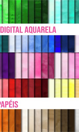 Kit Papel Digital Aquarela 1a + 2 Kits de Brinde