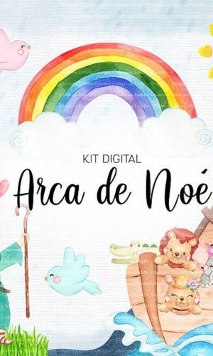Kit Png Digital - Arca de Noé Aquarela
