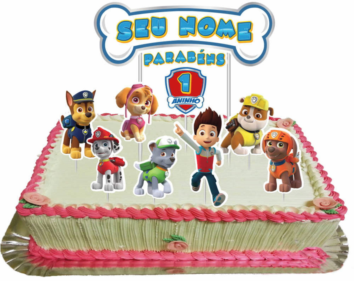 Topper Topo De Bolo Patrulha Canina - Enfeite Festa - Imagem 2