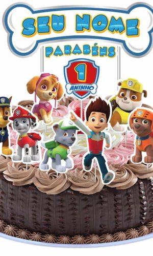 Topper Topo De Bolo Patrulha Canina - Enfeite Festa