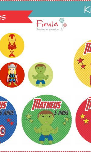 Kit Digital Toppers Vingadores